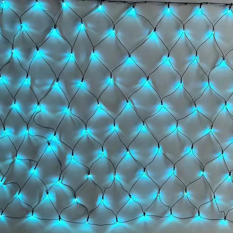 Outdoor Waterproof LED Net Lights Blue PVC Mesh String Lights Outdoor waterproof LED net lights blue PVC mesh string lights for Christmas wedding and garden decoration