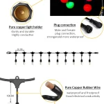 G45 globe string lights rubber cable structure with waterproof T-head connector and copper lamp holder for outdoor decorative lighting