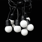 G45 milky white globe string lights with durable rubber cable for outdoor patio garden wedding lighting