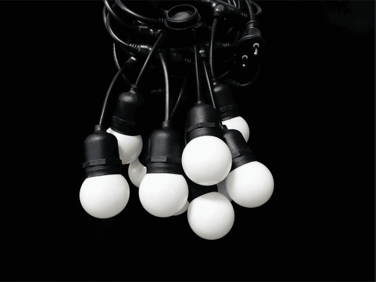 G45 Milky White Globe String Lights Outdoor Rubber Cable Decorative Lighting G45 milky white globe string lights with durable rubber cable for outdoor patio garden wedding lighting