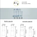 LED string lights capsule size diagram showing bullet capsule concave capsule and 10cm spacing for outdoor decorative lighting