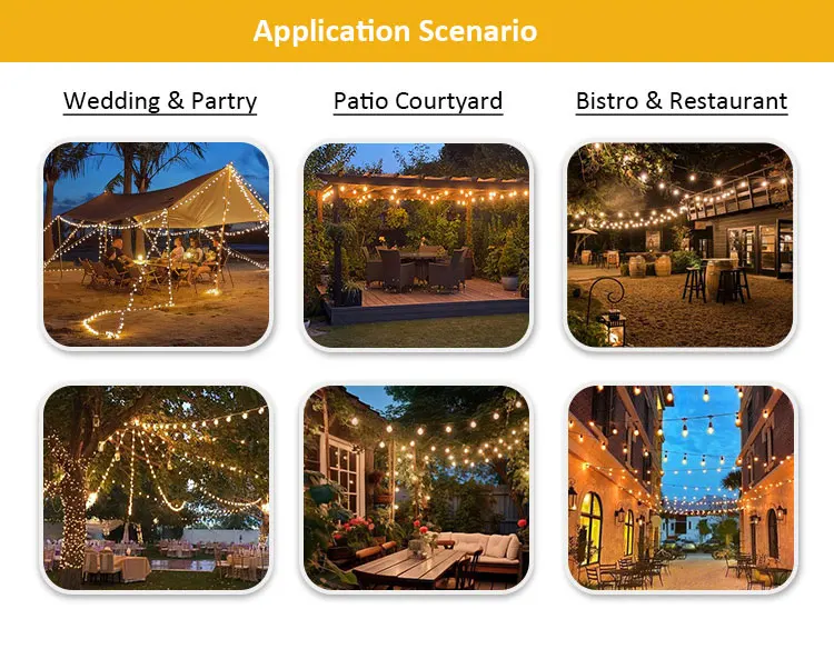 G45 Colorful Globe String Lights with Rubber Cable for Outdoor Patio and Party Lighting Outdoor globe string lights used for wedding party patio courtyard garden and restaurant decorative lighting