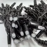 Unlit outdoor LED string lights with black rubber cable waterproof decorative lights for Christmas wedding and garden decoration