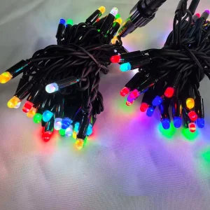Outdoor RGB LED string lights with black rubber cable waterproof decorative Christmas and wedding lights
