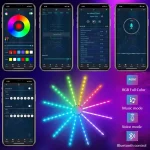 RGBIC firework LED decorative light IP44 smart app and remote control outdoor motif lighting for garden park and holiday decoration