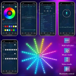 RGBIC firework LED decorative light IP44 smart app and remote control outdoor motif lighting for garden park and holiday decoration