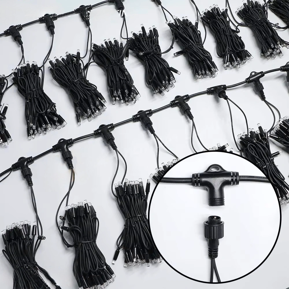 Modular Industrial Curtain Light System Modular industrial curtain light system with multiple hanging LED branches