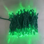 Green LED string lights with green cable for garden and landscape decoration