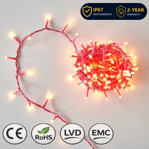 Home Pink PVC string lights with warm white LEDs for commercial garden and event decoration projects