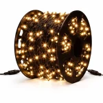 Reel packed warm white LED fairy string lights for commercial decorative lighting installation