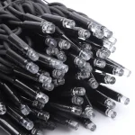 Bundled black cable LED string lights with clear LED caps for project lighting supply