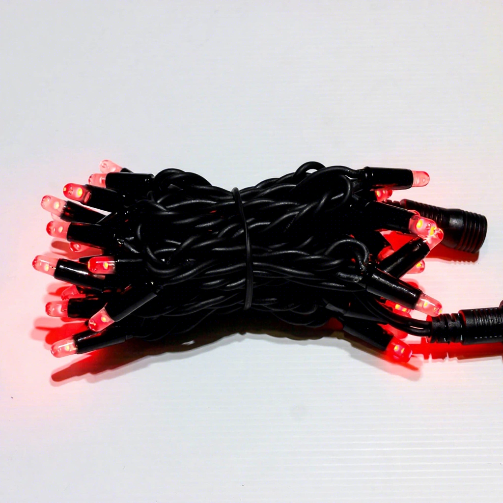 Red LED Fairy String Lights Bundle Red LED fairy string lights with black cable for festival decoration