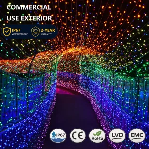24V multi-color LED Christmas string lights with 8 modes