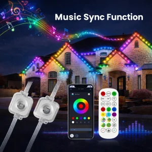 24V RGBIC permanent outdoor roofline lights with app and remote control