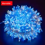 blue and white PVC wire LED string lights