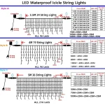 connectable roofline icicle lights for outdoor eaves