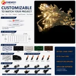 custom rubber wire LED string light sizes colours cables and plugs