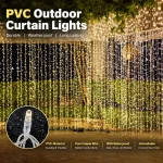 custom size LED waterfall curtain lights for outdoor window decor