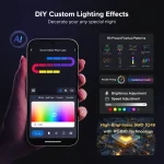 DIY RGBIC eave light effects and festival presets in smartphone app