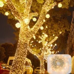 IP44 clear PVC wire string lights wrapped around commercial trees