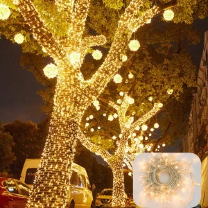 IP44 clear PVC wire string lights wrapped around commercial trees