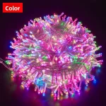 multicolor LED string lights with clear PVC wire