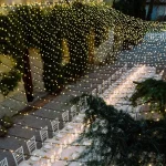 outdoor wedding canopy with warm white fairy string lights