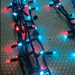 potted epoxy RGB LED pixel string lights close-up