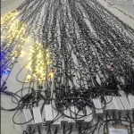 RGBW pixel string lights and control units during production testing