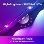 wide-beam SMD 5249 RGBIC LED eave light