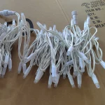 white cable RGB pixel string lights with linkable connectors